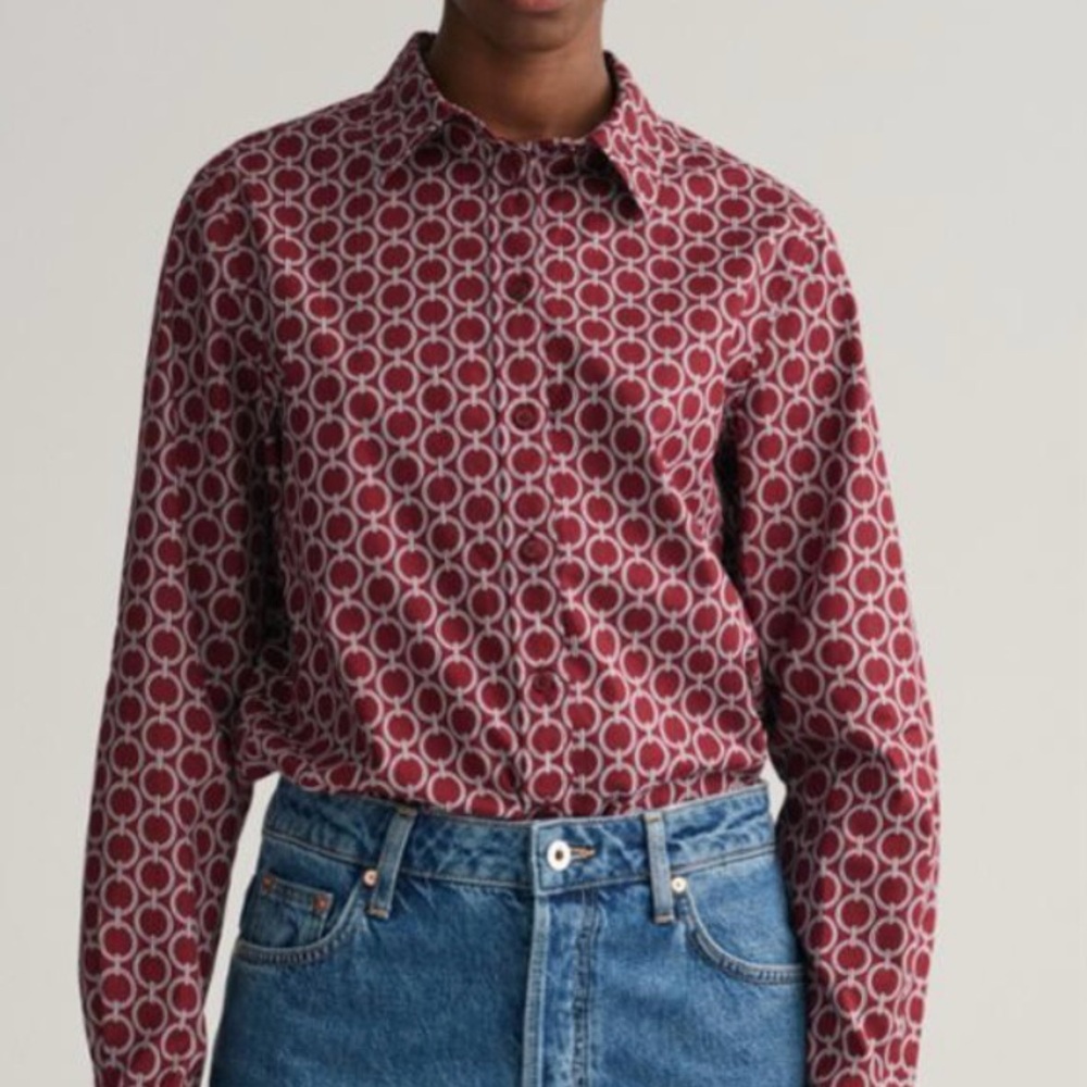 New GANT Cotton Burgundy Shirt 10 M